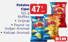 RUFFLES PATATES CİPSİ 125 G RUFFLES PATATES CİPSİ 125 G